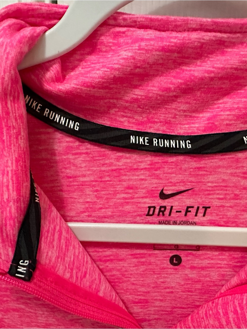 Nike Women's Pink Heather Half-Zip Performance Pullover- Large NWOT - Picture 3 of 6